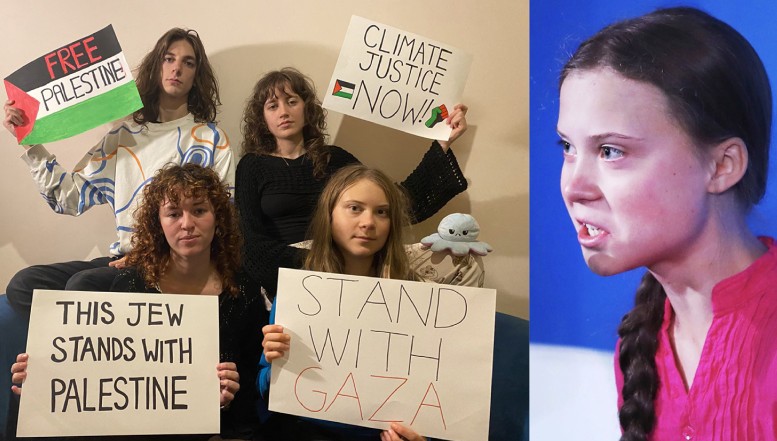 Încălzire ideologică globală: Neomarxista Greta Thunberg, postare anti - Israel cu simbolistică nazistă în decor