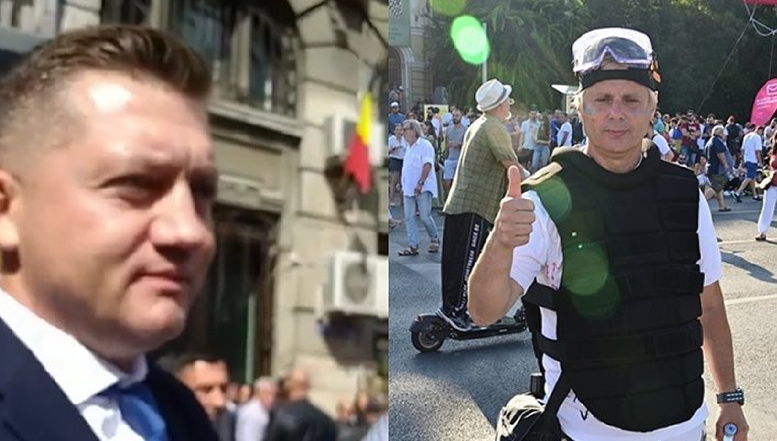 VIDEO Un lacheu de-al Vioricăi l-a bruscat pe Marian Ceaușescu. Ulterior, valetul pesedist le-a ordonat jandarmilor să-l ridice pe protestatar